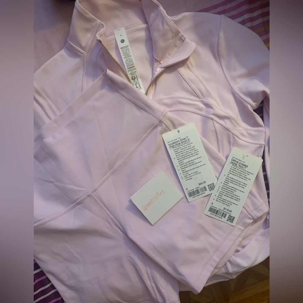 lululemon pink organza define set NWT